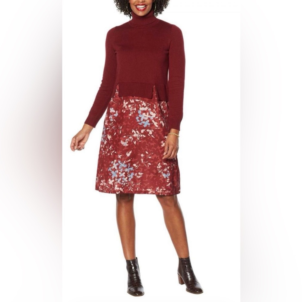 DG2 NWTS ANY 3/$24 Diane Gilman floral sweater dress.  Style #1057